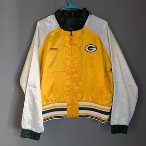 Nfl X Reebok Women's Green Bay Packers Zipper Front Jacket Reversible Size XL.